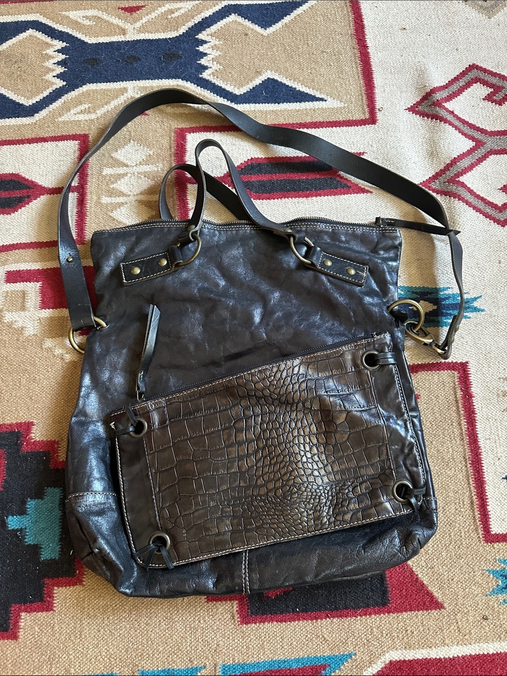 Vintage Y2K Italian Leather Marco Buggiani Slouchy City Style Hobo Bag